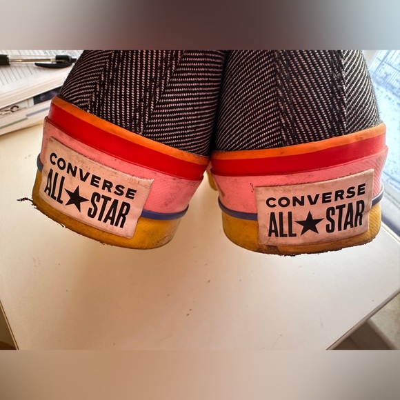 Converse Chuck Taylor All Star Rainbow Platform Black Denim Limited Edition 2020 - Picture 11 of 12